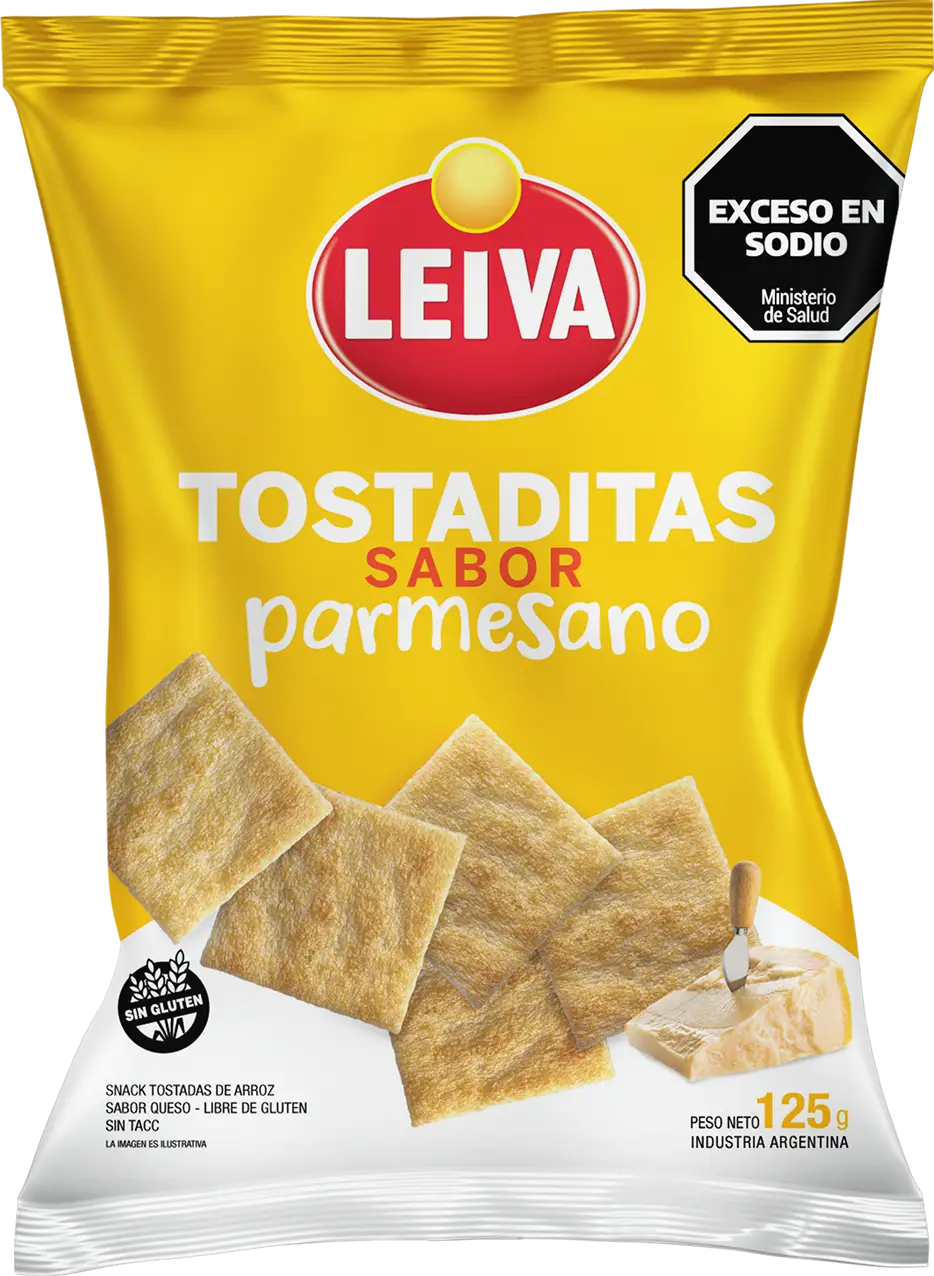 Tostaditas de Arroz Sabor Parmesano - CAJA 16 x 125 gr. - Imagen 2