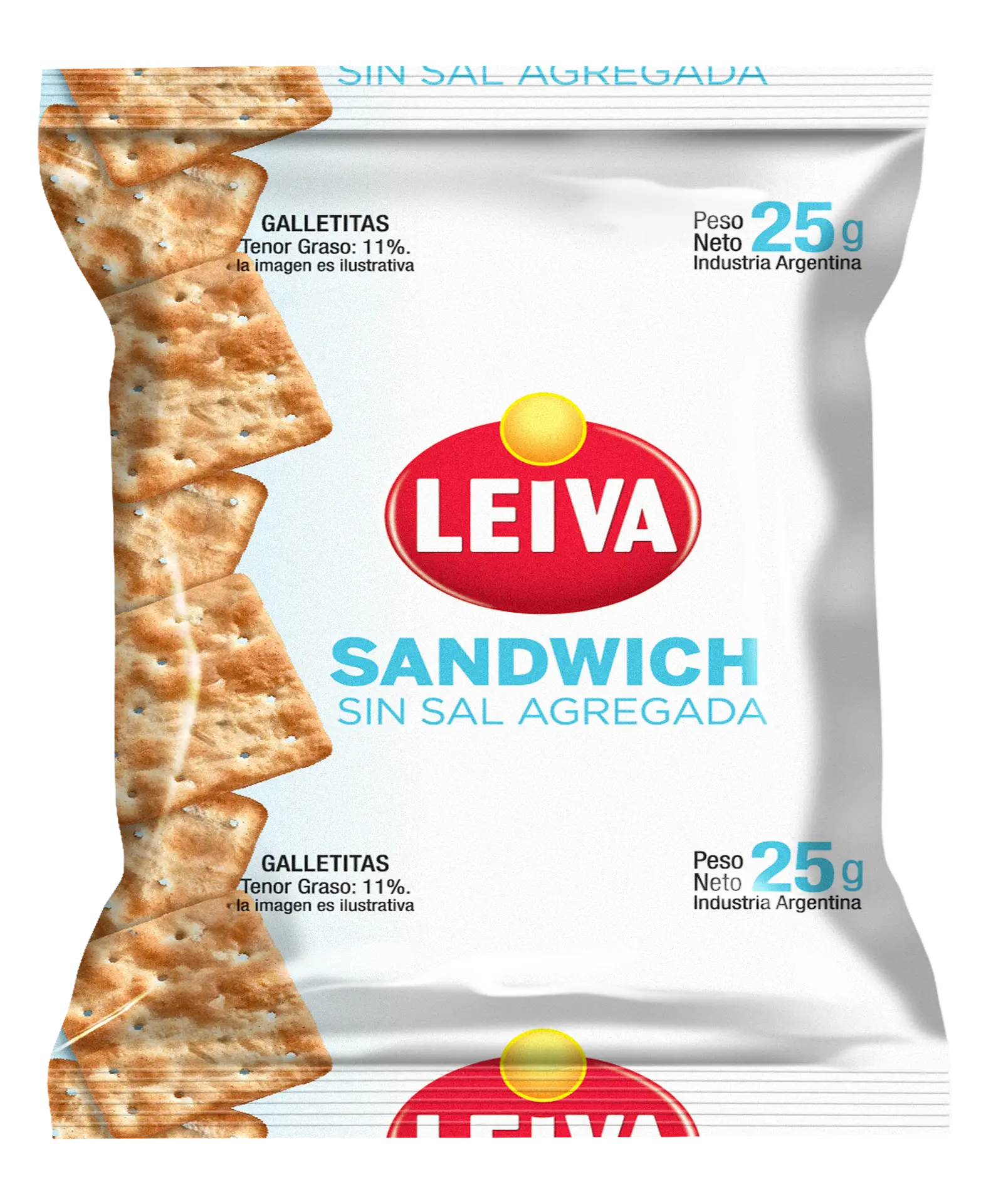 Sandwich Sin Sal Agregada - Galletitas de agua sin sal - Paquete Individual 25 Gr. - Imagen 2