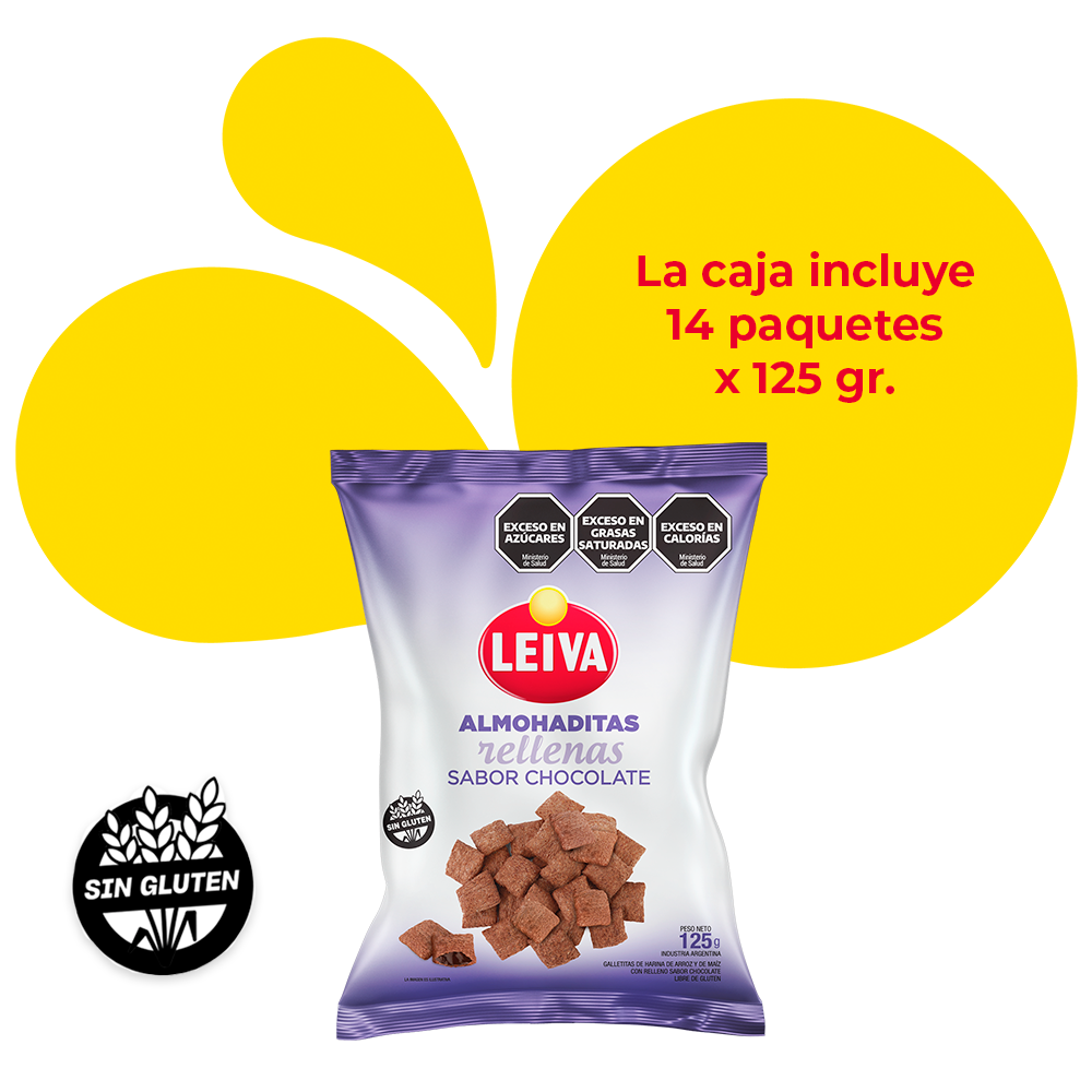Almohaditas Sabor Chocolate - CAJA 14 x 125 gr.