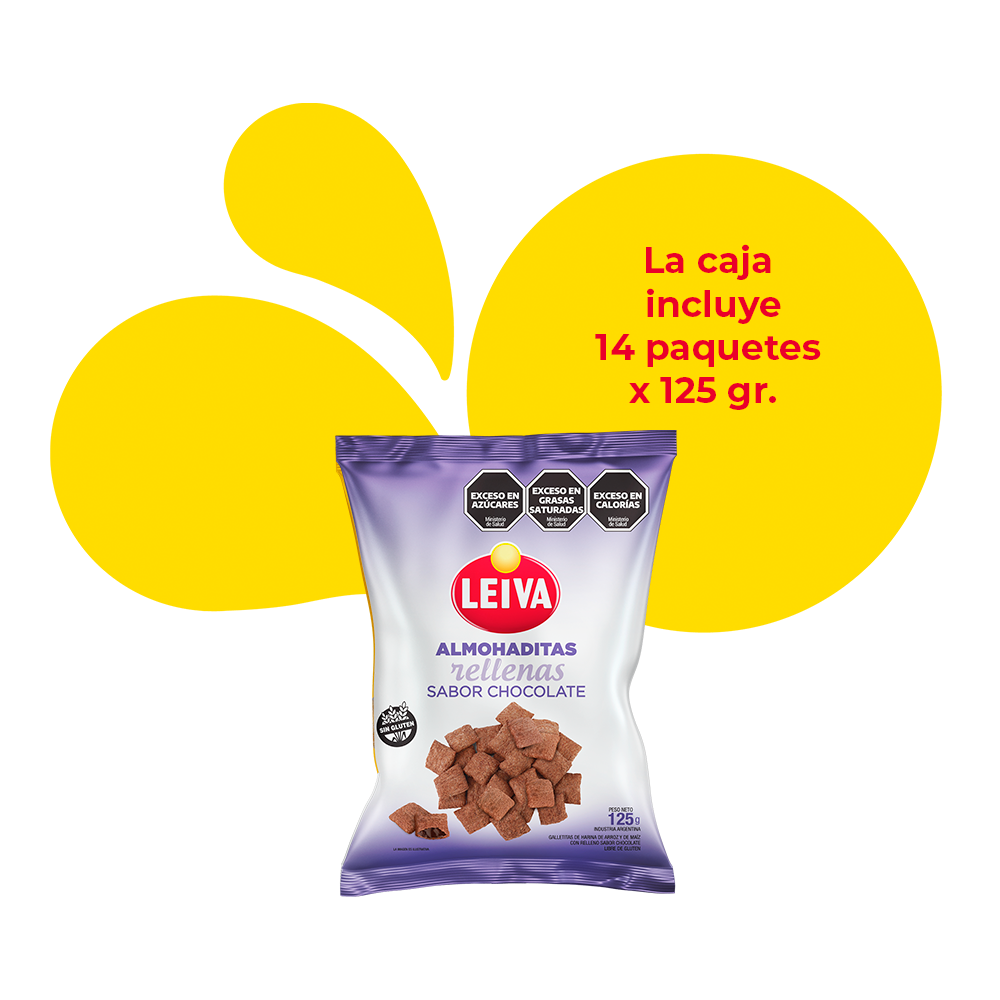 Almohaditas Sabor Chocolate - CAJA 14 x 125 gr.