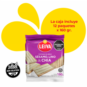 Tostadas de Arroz Sésamo, Lino & Chía - CAJA 12 x 160 gr.