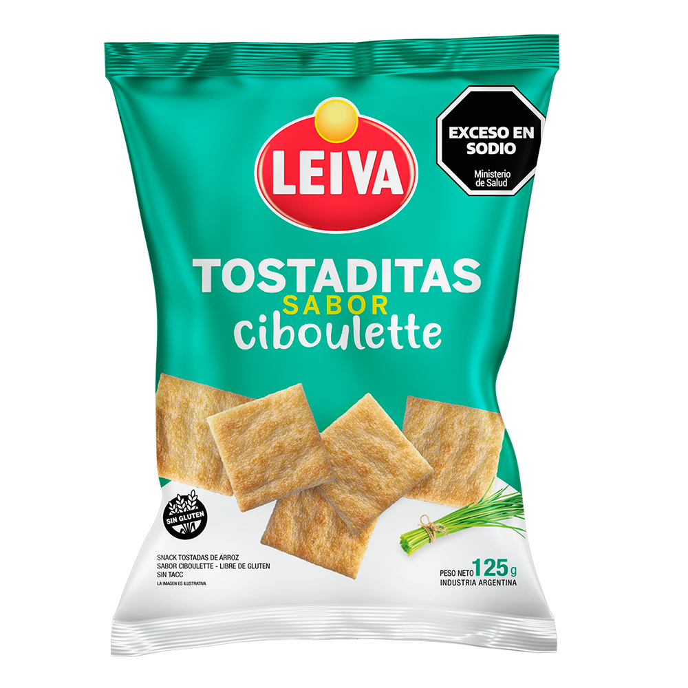 Tostaditas de Arroz Sabor Ciboulette - CAJA 16 x 125 gr. - Imagen 2