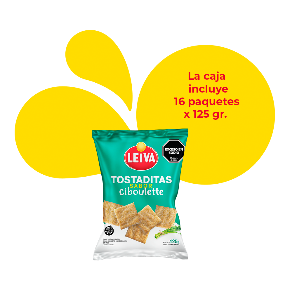 Tostaditas de Arroz Sabor Ciboulette - CAJA 16 x 125 gr.