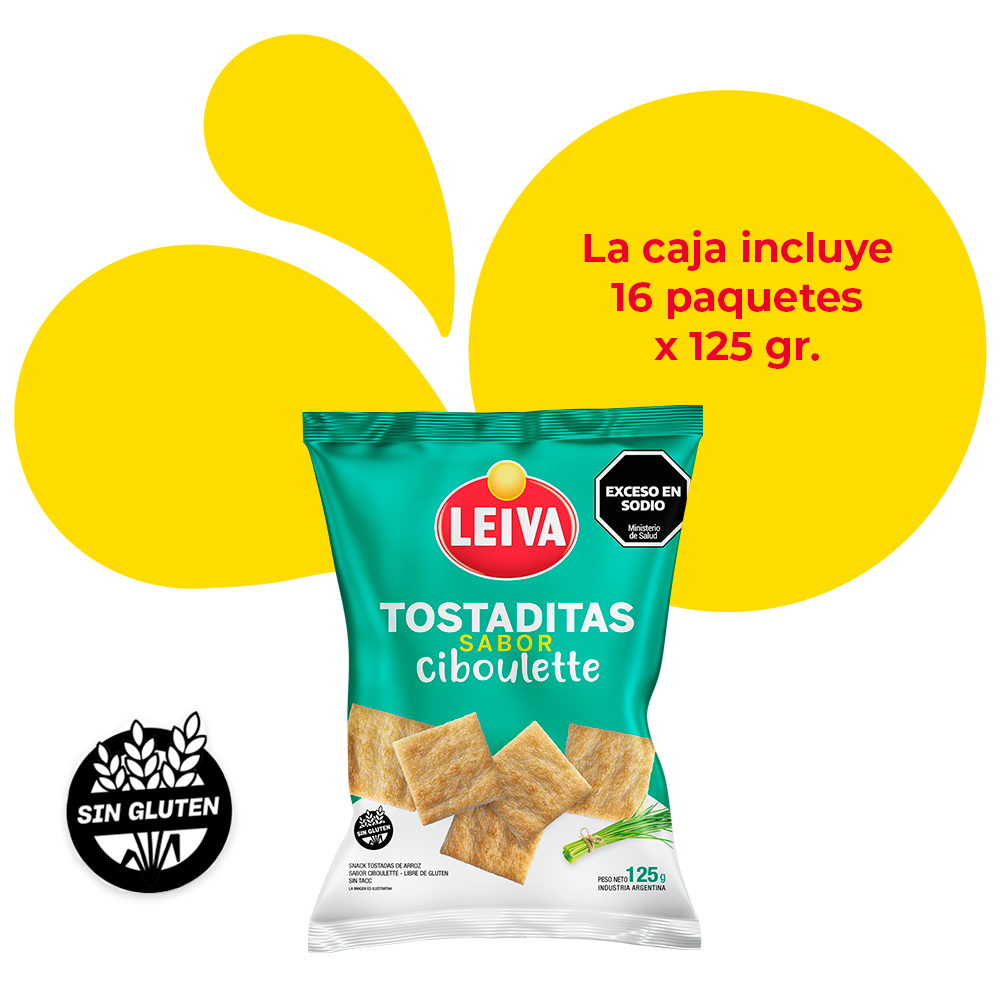 Tostaditas de Arroz Sabor Ciboulette - CAJA 16 x 125 gr.