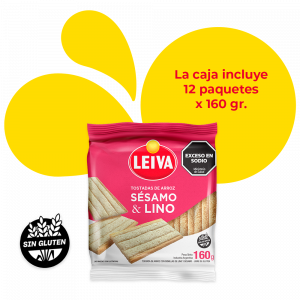 Tostadas de Arroz con Sésamo & Lino - CAJA 12 x 160 gr.