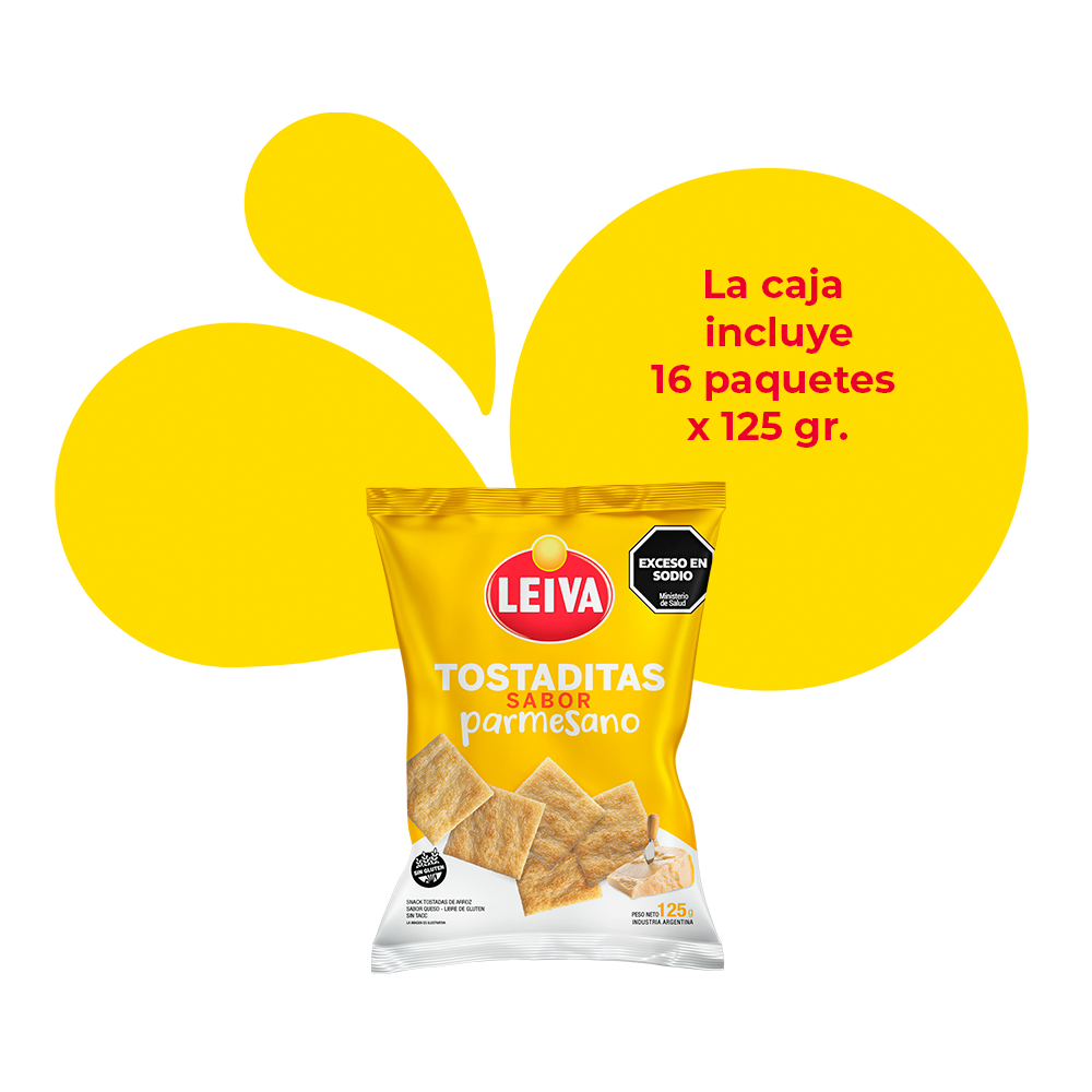 Tostaditas de Arroz Sabor Parmesano - CAJA 16 x 125 gr.