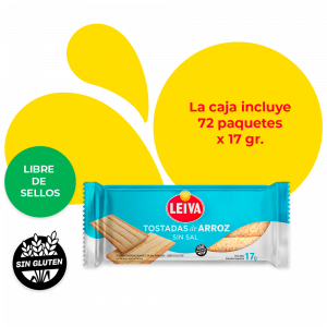 Tostadas de Arroz Sin Sal Agregada - Paquete Individual 17 gr.- CAJA 72 u.