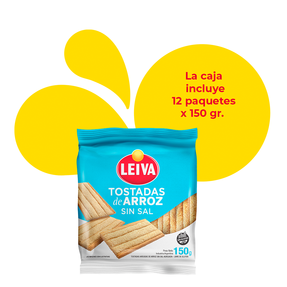 Tostadas de Arroz Sin Sal Agregada - CAJA 12 x 150 gr.