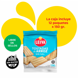 Tostadas de Arroz Sin Sal Agregada - CAJA 12 x 150 gr.